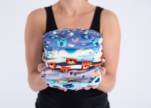 Unisex reusable nappies with animal prints