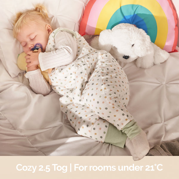 Baby Sleeping Bag with Legs Winter 2.5 Tog - OEKO TEX Muslin Cotton - 1 to 4 years Old