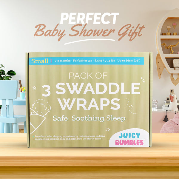 Baby Swaddle Wrap - Pack of 3 Swaddle Blankets - 100% Cotton OEKO TEX