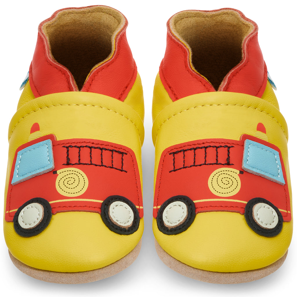 Fire Truck Soft Leather Baby Shoes