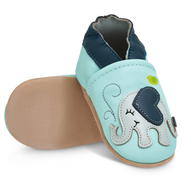 Blue Elephant Soft Leather Baby Shoes