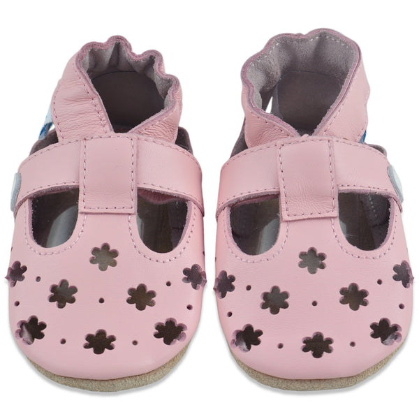 Baby Sandals Pink Flowers