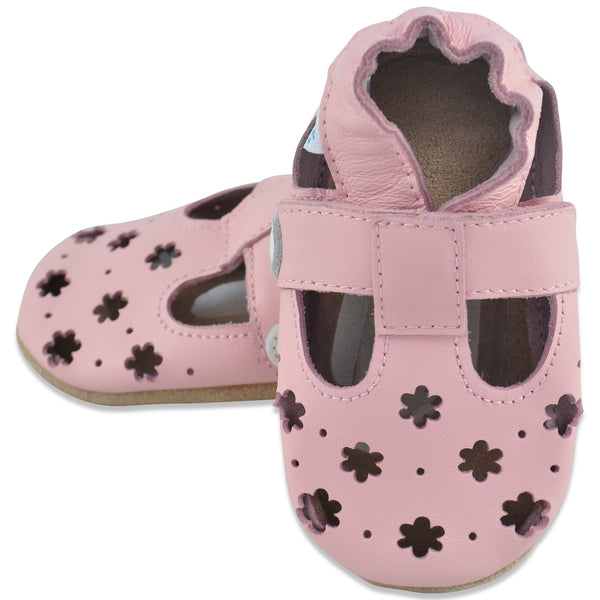 Baby Sandals Pink Flowers