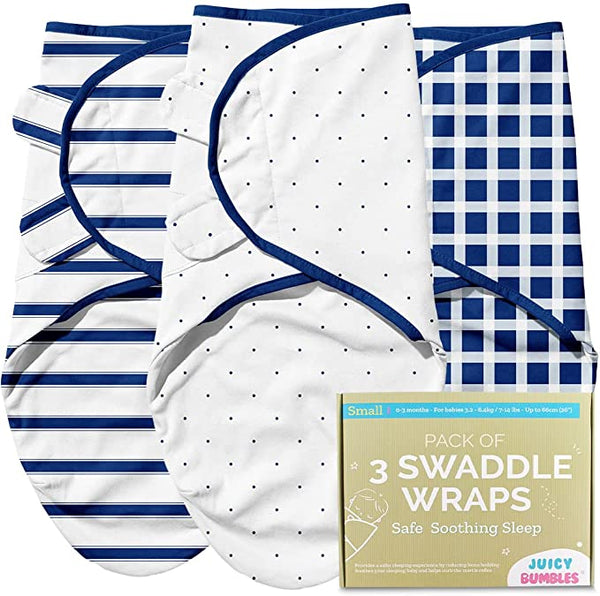 Baby Swaddle Wrap - Pack of 3 Swaddle Blankets - 100% Cotton - OEKO TEX